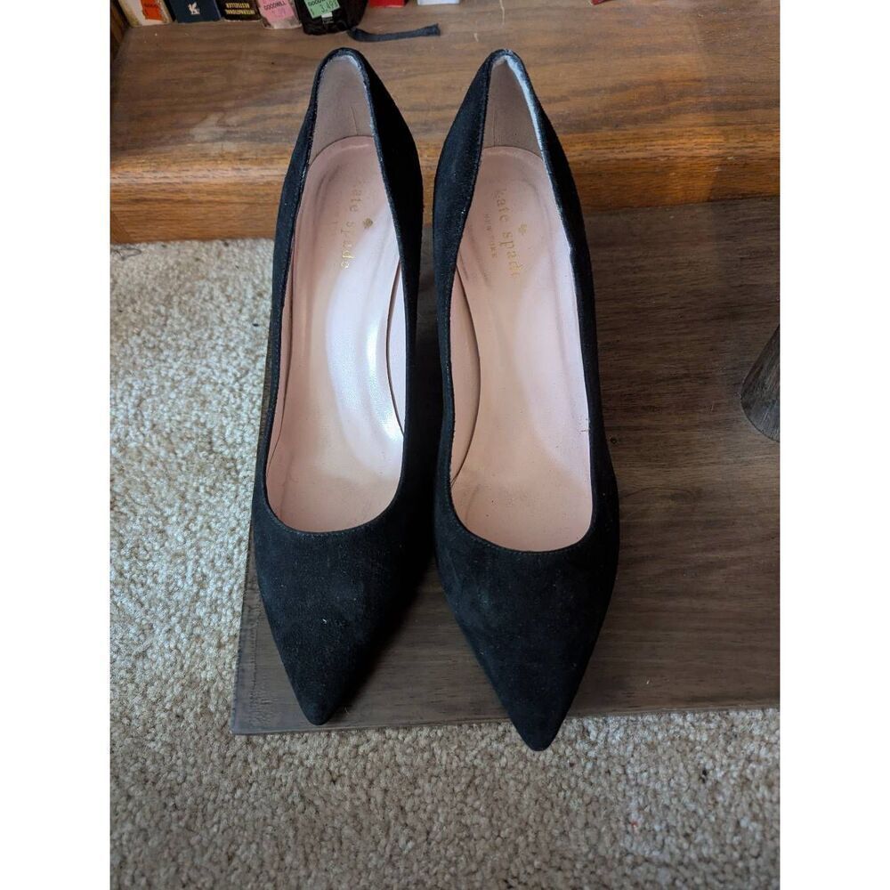 Kate Spade New York Women's Size 8B Leather Suede Little Black Heels Pumps